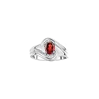 Rylos Designer Swirl Style Ring Sterling Silver 925 : 7X5MM Oval Gemstone & Diamond Accent - Birthstone Jewelry for Women - Available in Sizes 5-10.