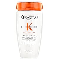 Nutritive Bain Satin Riche Shampoo | Cleanses & Deeply Replenishes Moisture | With Plant-Based Proteins & Niacinamide | For Medium to Thick to Dry Hair