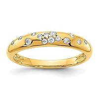 14k Gold Polished Diamond Sprinkle Ring Size 7.00 Jewelry for Women