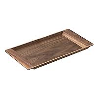 KINTO Sepia 21743 Non-Slip Tray, 14.2 x 7.1 inches (360 x 180 mm), Walnut, Wood