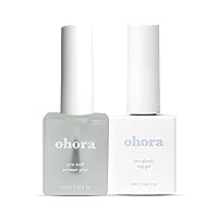 ohora Semi Cured Gel Nail Care (Nail Primer Plus, Glossy Top Gel) - The Stay Strong Duo - Easy to Use, Comfortable Curing, and Easy to Remove - Professional Salon-Quality Nail Care