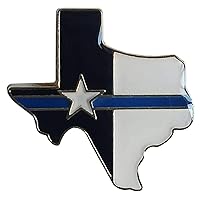Pack of 50 Texas State Map Thin Blue Line Police Memorial Hat Cap Lapel Pin