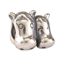 Adabele 1pc Authentic 925 Sterling Silver Hypoallergenic Loving Horse Charm Bead Compatible with Pandora All Other Charm Bracelet Necklace EC243