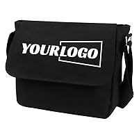 TopTie Custom Canvas Messenger Bag with Logo, Add Name on Shoulder Bag for Daily Use, Personalized Gift