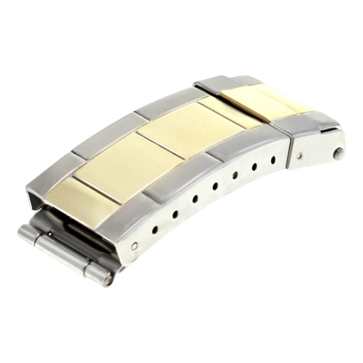 Ewatchparts FLIP LOCK BUCKLE CLASP DIVER EXTENSION FOR ROLEX GMT OYSTER WATCH BAND TWO TONE