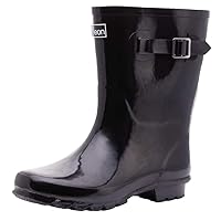 Mid Calf Rain Boots - Specially Designed For Wide Feet, Ankles or Calves - Half Height Waterproof Durable Wide Calf Rain Boots