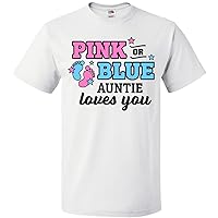 inktastic Pink or Blue Auntie Loves You T-Shirt