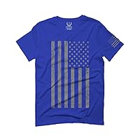 Big Gray America USA Patriotic American United States Vintage Flag for Men T Shirt (Royal Small)
