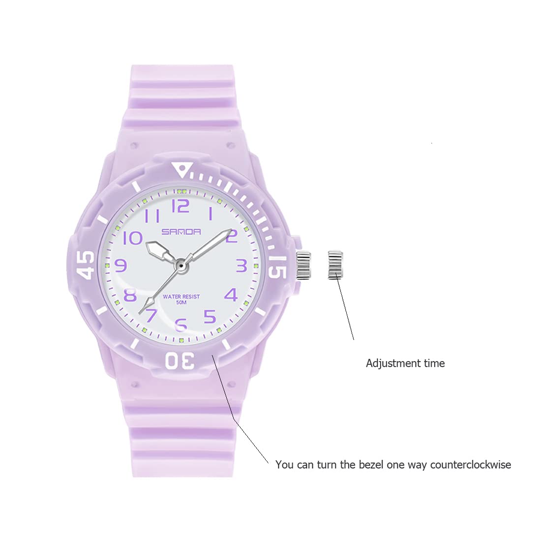 WISHFAN Women Waterproof Nurse Watch Analog Watches LED Backlight Simple Watch Wrist Watch for Girls Womens