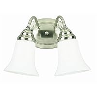Westinghouse Lighting 6461700 Two Light Interior Wall Fixture Brushed Nickel Finish with White Opal Glass