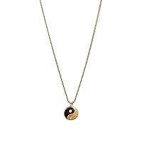 Alex and Ani AA781623G,Black Onyx Yin Yang Adjustable Necklace,14K Gold Plated over .925 Sterling Silver,Black,Necklace, Adjusts from 18 inches to 20 inches