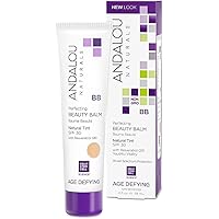 Andalou Naturals Perfecting BB Beauty Balm Natural Tinted Moisturizer with SPF 30, 2-in-1 BB Cream & Face Sunscreen with Broad Spectrum Protection, Mineral Sunscreen with Non-Nano Zinc Oxide, 2 Fl Oz
