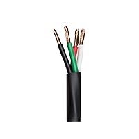 Monoprice Nimbus Series 12 Gauge AWG 4 Conductor CMP-Rated Speaker Wire / Cable - 100ft UL Plenum Rated, 100% Pure Bare Copper With Color Coded Conductors