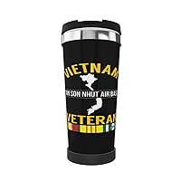 Tan Son Nhut Air Base Vietnam Veteran Portable Insulated Tumblers Coffee Thermos Cup Stainless Steel With Lid Double Wall Insulation Travel Mug For Outdoor