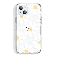 for iPhone 15 Case Clear 6.1 Inch with Pattern Design, Protective Slim TPU Cover + Shockproof Bumper for Women and Girls (Daisy)