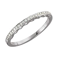 Solid Platinum 1/10 Cttw Diamond Ring Band (.10 Cttw)