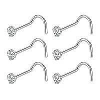 FANSING 316L Surgical Steel Nose Studs Screw Shaped