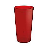 G.E.T. Heavy-Duty Plastic Restaurant Tumblers, 16 Ounce, Red (Set of 12)