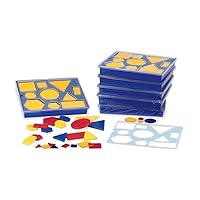 hand2mind Plastic Attribute Blocks Classroom Kit, Geometric Shapes for Kids, Sorting Shapes for Classroom, Montessori Math Manipulatives Kindergarten, Teacher Supplies for Math Classroom (Set of 6)