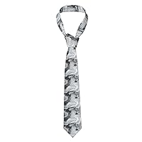 Blue Flower Print Men'S Novelty Necktie Funny & Formal Neckties For Weddings, Business Parties Gift