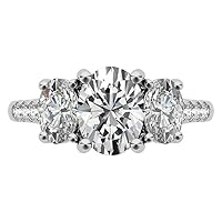 Nitya Jewels 4.50 TCW Oval Infinity Accent Engagement Ring Wedding Ring Eternity Band Vintage Solitaire Silver Jewelry Halo-Setting Anniversary Praise Vintage Ring Gift