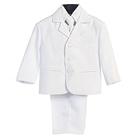 5 Piece White First Communion or Christening Suit with Shirt, Vest, and