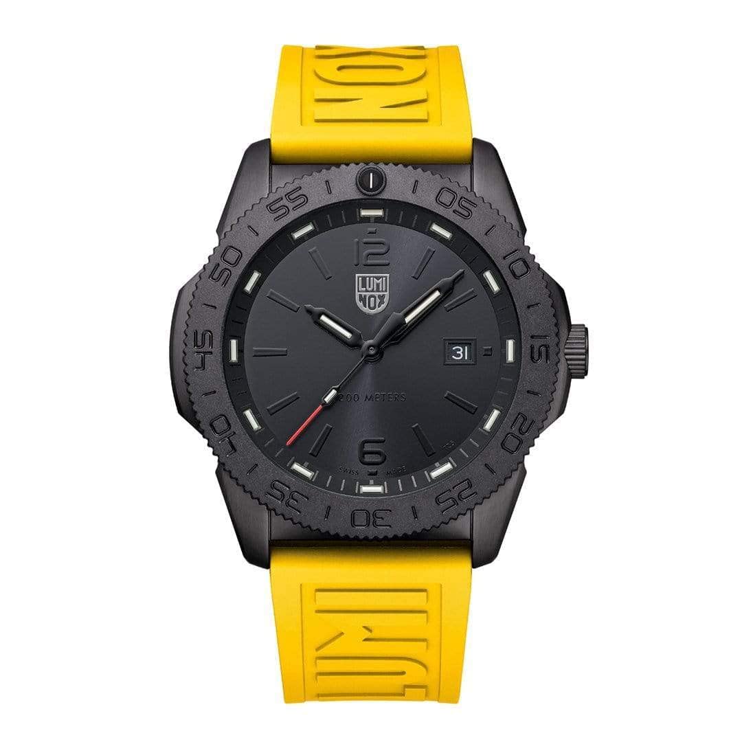 Luminox Pacific Diver 44mm Black with Yellow Rubber Swiss Quartz Watch 3121.BO.GF