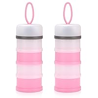 Accmor Baby Formula Dispenser On The Go, Stackable Formula Dispenser for Travel Formula Container to Go, Non-Spill Milk Powder Baby Kids Snack Storage Container, BPA Free, 2 Packs