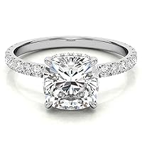 1.50 CT Cushion Infinity Accent Engagement Ring Wedding Eternity Band Vintage Solitaire Silver Jewelry Halo-Setting Anniversary Praise Vintage Ring Gift