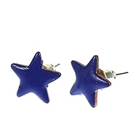 Enamel Star Earrings Ear Studs Earstuds Miniblings Enameled Sky Shining 12Mm
