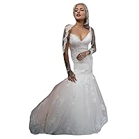 Plus Size Sweetheart Neckline Lace up Corset Mermaid Wedding Dresses for Bride with Train Bridal Ball Gowns