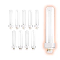 GoodBulb 26 Watt CFL Light Bulbs | 4 Pin G24Q-3 Base 2700K Soft White | 26W High Output 1800 Lumens | Double Tube Compact Fluorescent Light Bulbs Plug-in | 10 Pack