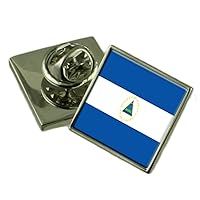 Nicaragua Flag Lapel Pin Badge Solid Silver 925