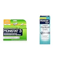 Monistat 3 Day Yeast Infection Treatment with 3 Miconazole Ovule Inserts Anti-Itch Cream Bundle