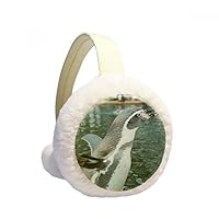 Nature Antarctic Penguin Science Picture Winter Ear Warmer Cable Knit Furry Fleece Earmuff Outdoor