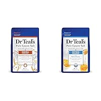 Dr Teal's Pure Epsom Salt Soak, Soothe & Comfort with Oat Milk & Argan Oil, 3 lbs & Epsom Salt Soaking Solution, Soften & Nourish with Milk and Honey, 48 Oz (Packaging May Vary)