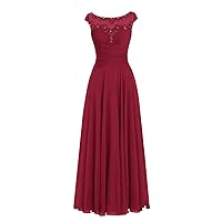 AnnaBride Mother ofThe Bride Dress Beaded Chiffon Formal Wedding Party Gown Prom Dresses Burgundy US 16W