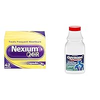 Nexium 24HR Acid Reducer 42 Count and Gaviscon Extra Strength Cool Mint Liquid Antacid 12 Ounces Heartburn Relief