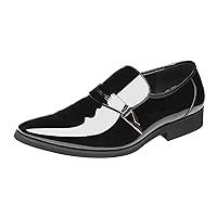 Mens Dress Loafer Shoes Leather Oxford Shoes Mens Shoes Classic Business Leather Shoes Fashion Casual Solid Color Buckle Flat Leather Shoes Leather Shoes