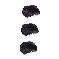 BESTOYARD 3pcs Toupee Hair Replacement System Halloween Wigs for Men Short Wig for Men Costume Wigs for Men Mens Toupee Invisible Human Hair Wigs Bald Wigs for Men Substitute Miss Patch