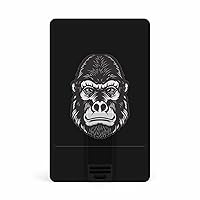 Gorilla Head USB Flash Drive Personalized Credit Bank Card Memory Stick Storage Drive 64G
