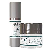 Lira Clinical Bio Caviar Creme 1 oz & Bio Hydra Infusion 1oz Bundle - Anti aging Face Serum with Plant Stem Cells and Antioxidants