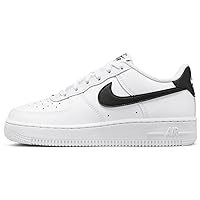 Nike Air Force 1 Big Kids' Shoes (FV5948-101, White/Black) Size 4.5