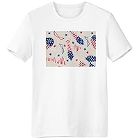 USA Flag Tie Glass Star Festival T-Shirt Workwear Pocket Short Sleeve Sport Clothing
