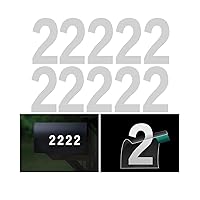 3 inch Reflective Mailbox Numbers for Outside, 10 PCS Single Number 2, Number Stickers with Sticky Tab for Easy Backing Separation, Pre-cut for Effortless Align, Strong Self Adhesive Vinyl Address House Numbers (Number 2, 10 Pcs)