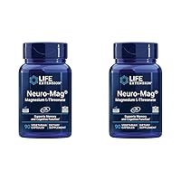 Neuro-mag Magnesium L-threonate, Magnesium L-threonate, Brain Health, Memory & Attention, Gluten Free, Vegetarian, Non-GMO, 90 Vegetarian Capsules (Pack of 2)