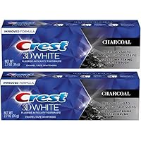 3D White Charcoal Teeth Whitening Toothpaste, Enamel Safe - 2.7 oz (76g) - Pack of 2