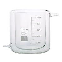 CFN-1000 Glass 1000ml/1L Graduated Flat-Bottom Low-Form Jacketed Beaker Double-Layer Lab Reaction Beaker