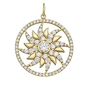 Beautiful Sun Star Diamond 925 Sterling Silver Charm Pendant,Handmade Pendant Jewelry,Gift