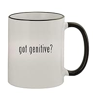 got genitive? - 11oz Colored Handle and Rim Coffee Mug, Black